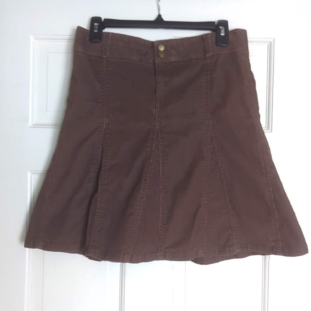 Athleta Brown Cordoroy Skirt, Size 4, 19 1/2" long